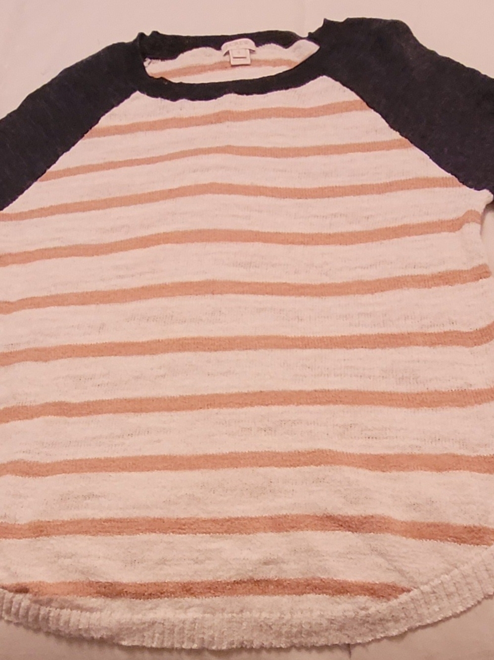 J. Crew Striped Crewneck Sweater in Cream, Tan & Black